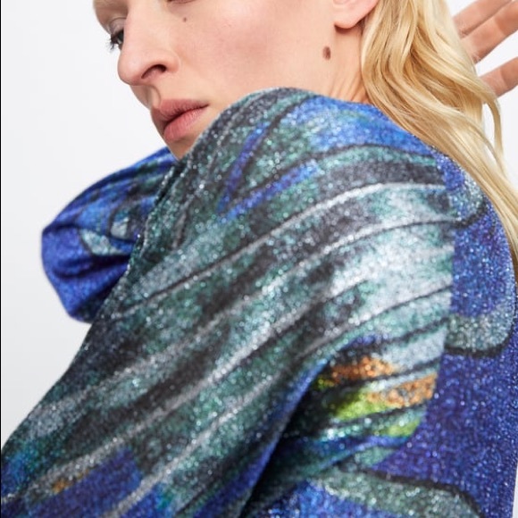 Abstract Metallic Fiber Abstract Long Dress - Picture 5 of 5